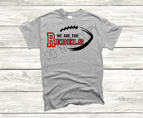 We Are The Rebels Football Red & Black Print Transfer