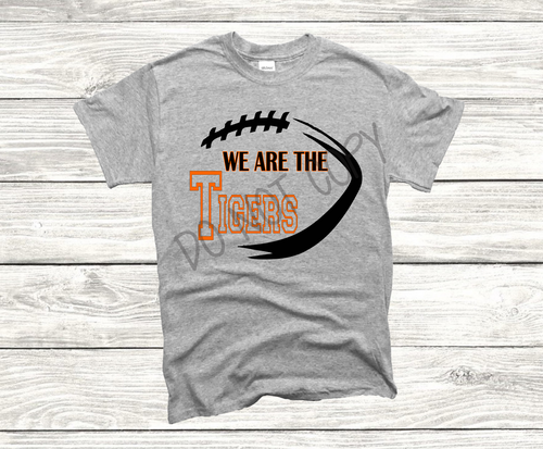 We Are The Tigers Football Orange & Black Print Transfer