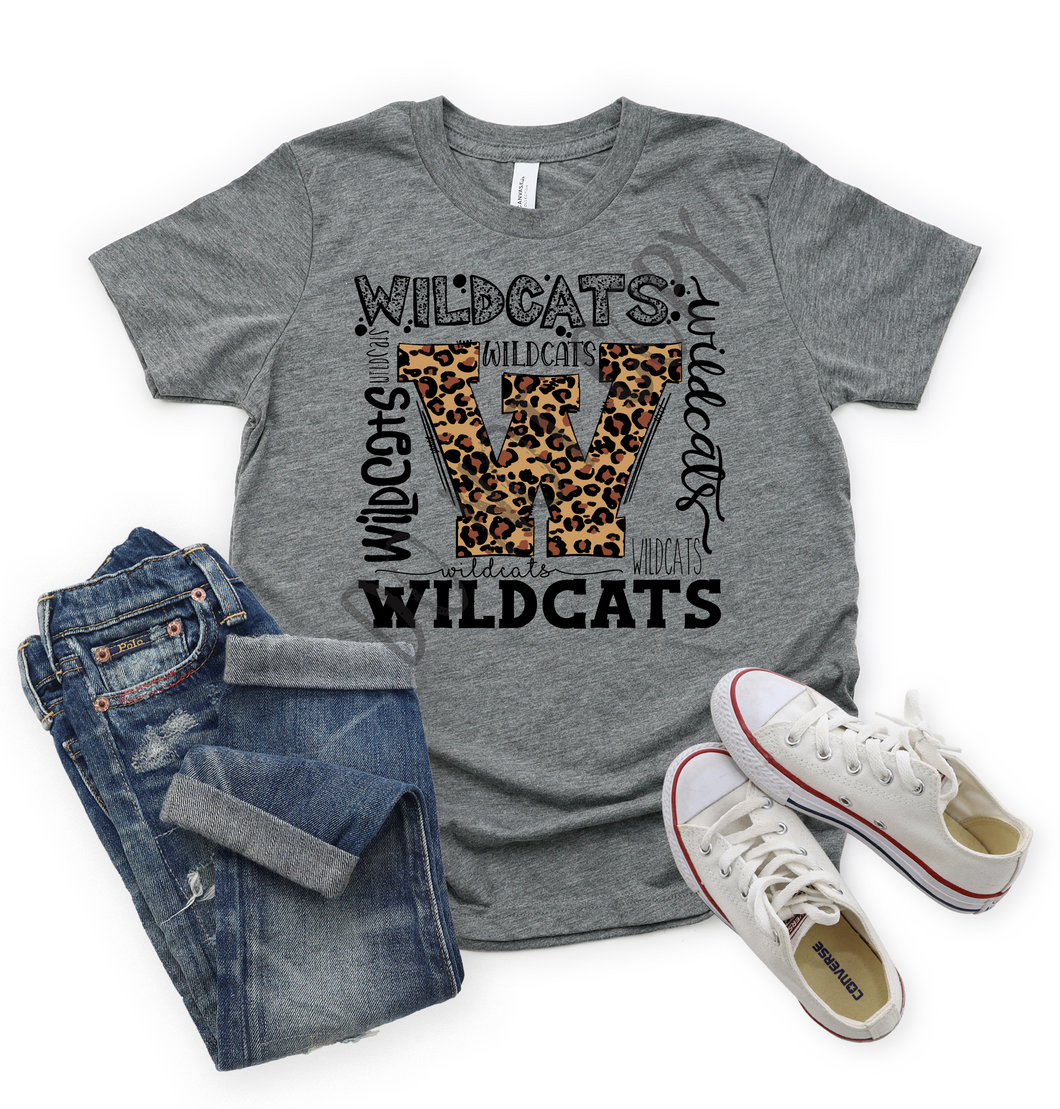 Wildcats Leopard Typography Transfer