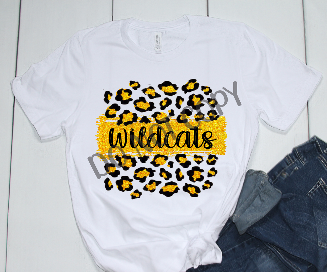 Wildcats Black & Gold Leopard Glitter