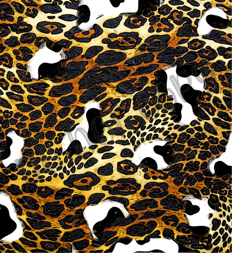 Yellow & Leopard Cowhide Background 12x12