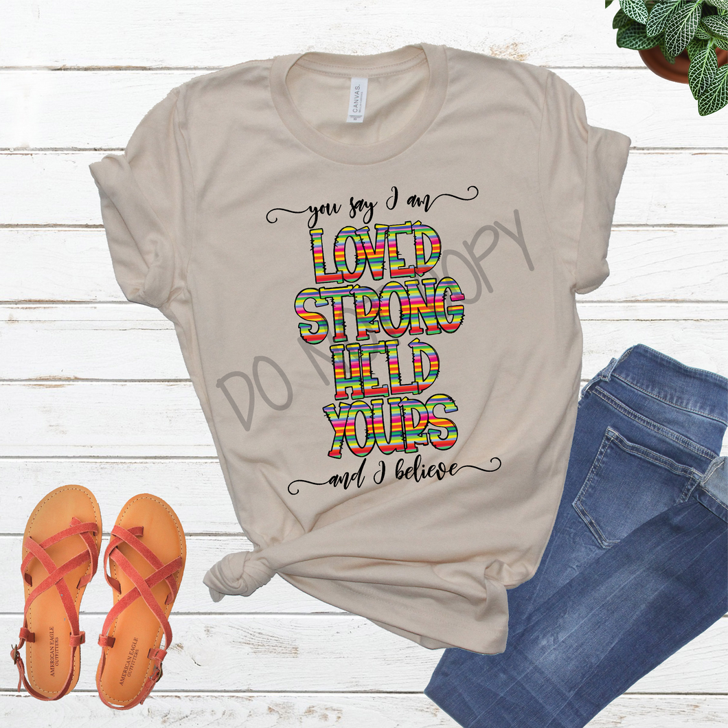 You Say I am Loved Serape Transfer